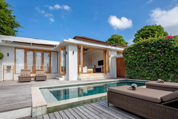 Interconnected private villa at secluded island resort Indonesia